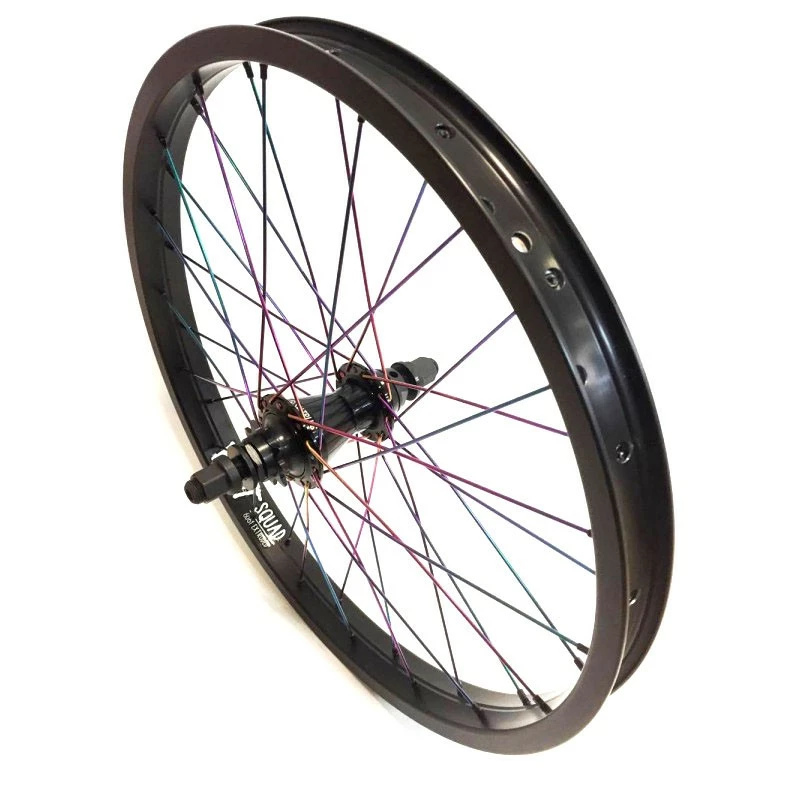 ROUE ARRIERE BMX CUSTOM UNITED X RANT RAYONS OIL SLICK