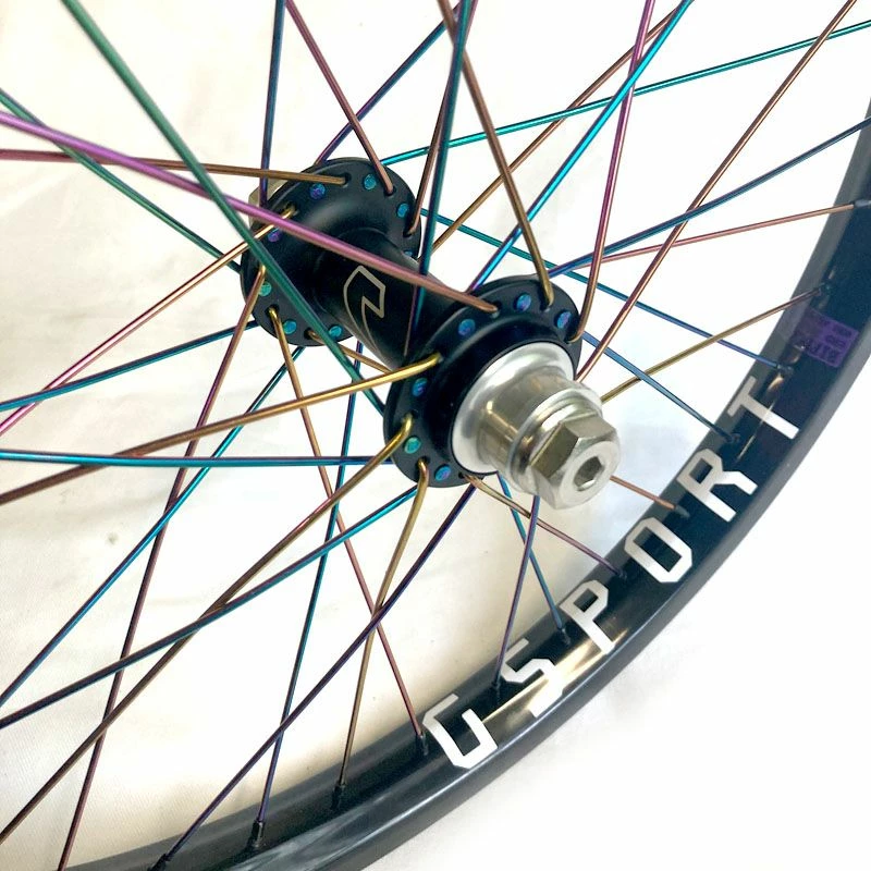 ROUE AVANT BMX CUSTOM GSPORT BIRDCAGE X TALL ORDER RAYONS OIL SLICK â Image 2