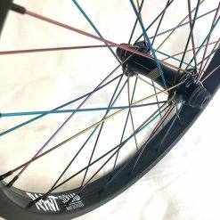 ROUE AVANT BMX CUSTOM UNITED X RANT RAYONS OIL SLICK