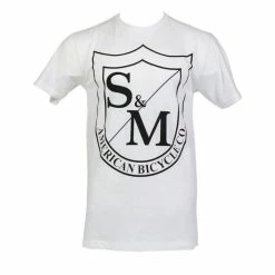 TSHIRT S&M BIG SHIELD WHITE (BLACK LOGO)